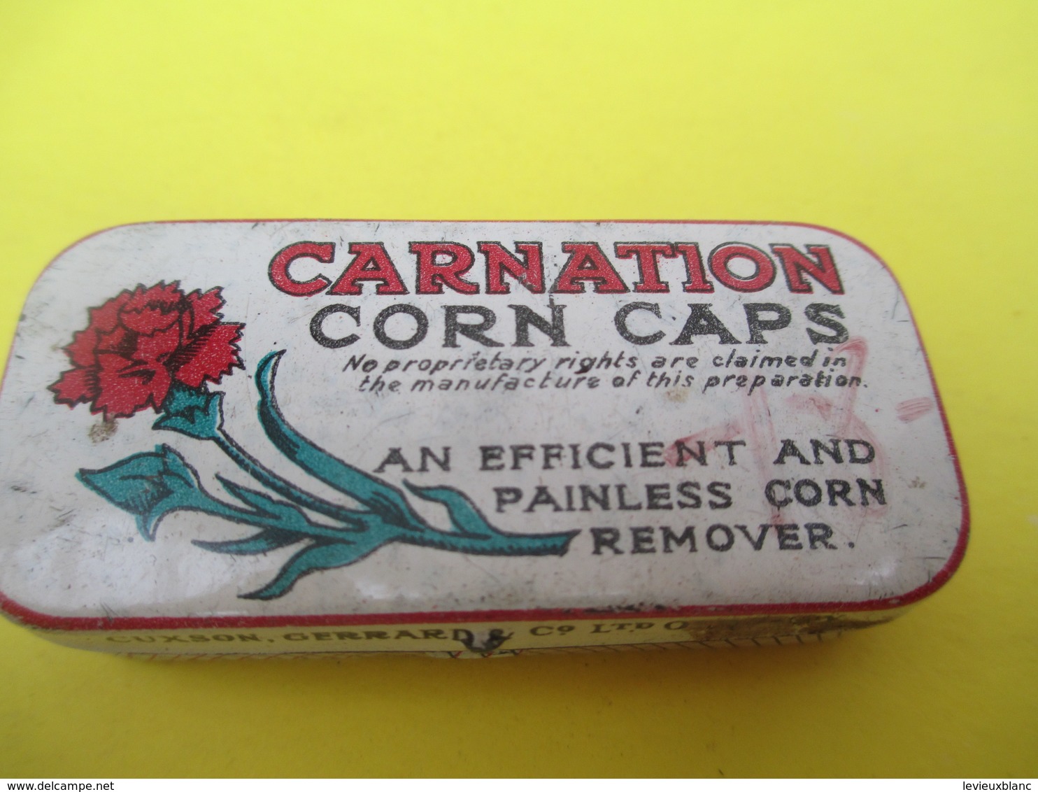 Boite Métallique Ancienne/Carnation/Corn Caps/Pour Supprimer Les Cors Au Pied/Vers 1980-1990 BFPP180 - Cajas