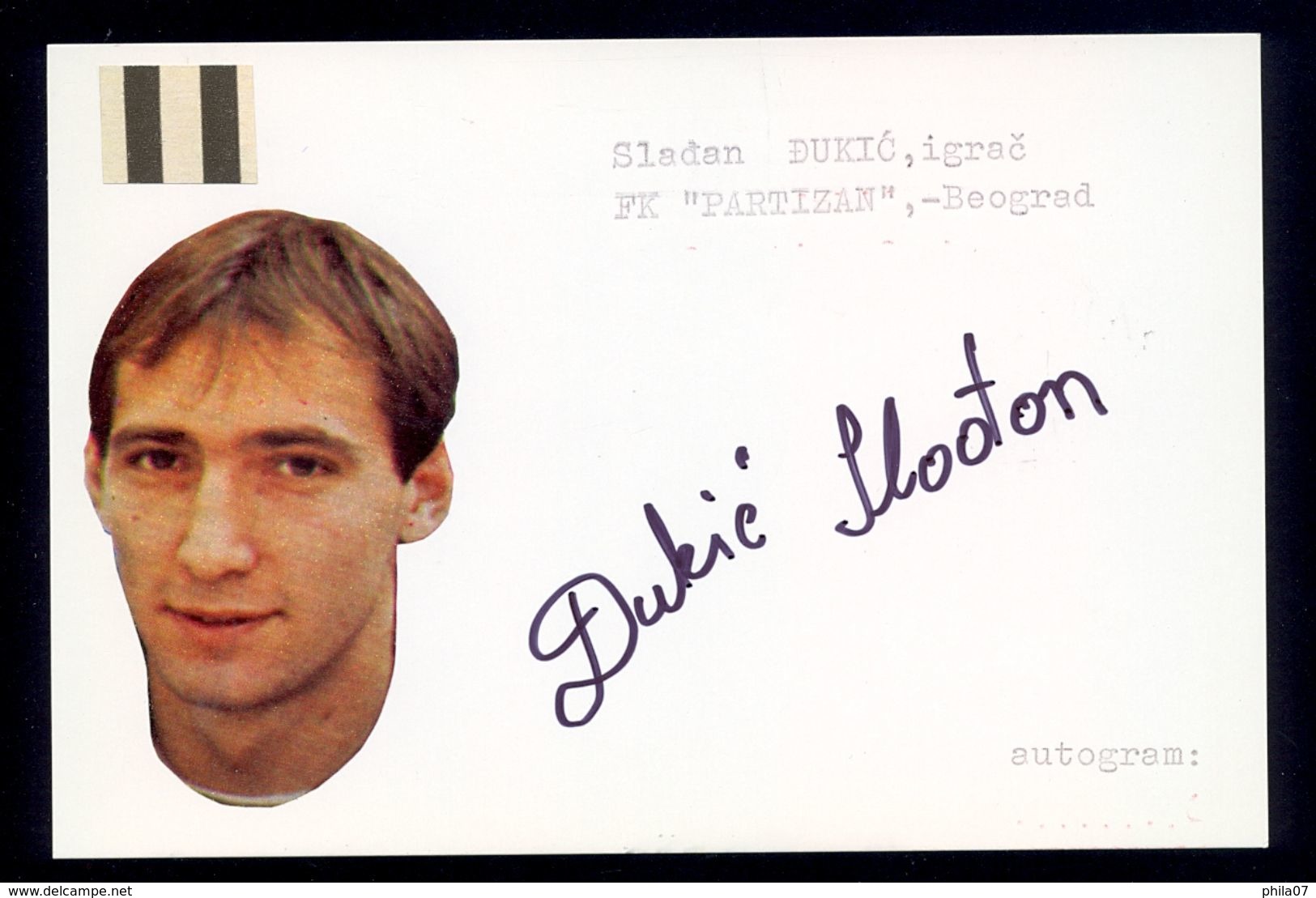 Sladjan Djukic - Original Authographs - Fooballer - FK Partizan / 2 Scans - Authographs