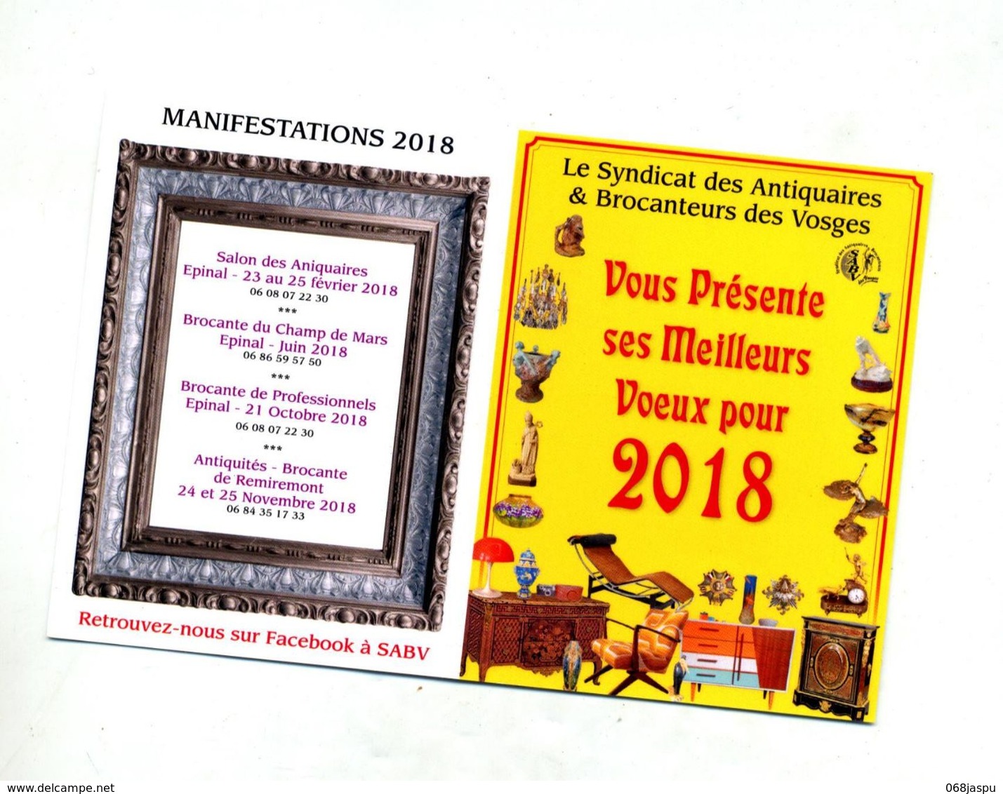 Calendrier 2018 Syndicat Antiquaire Vosges - Petit Format : 2001-...