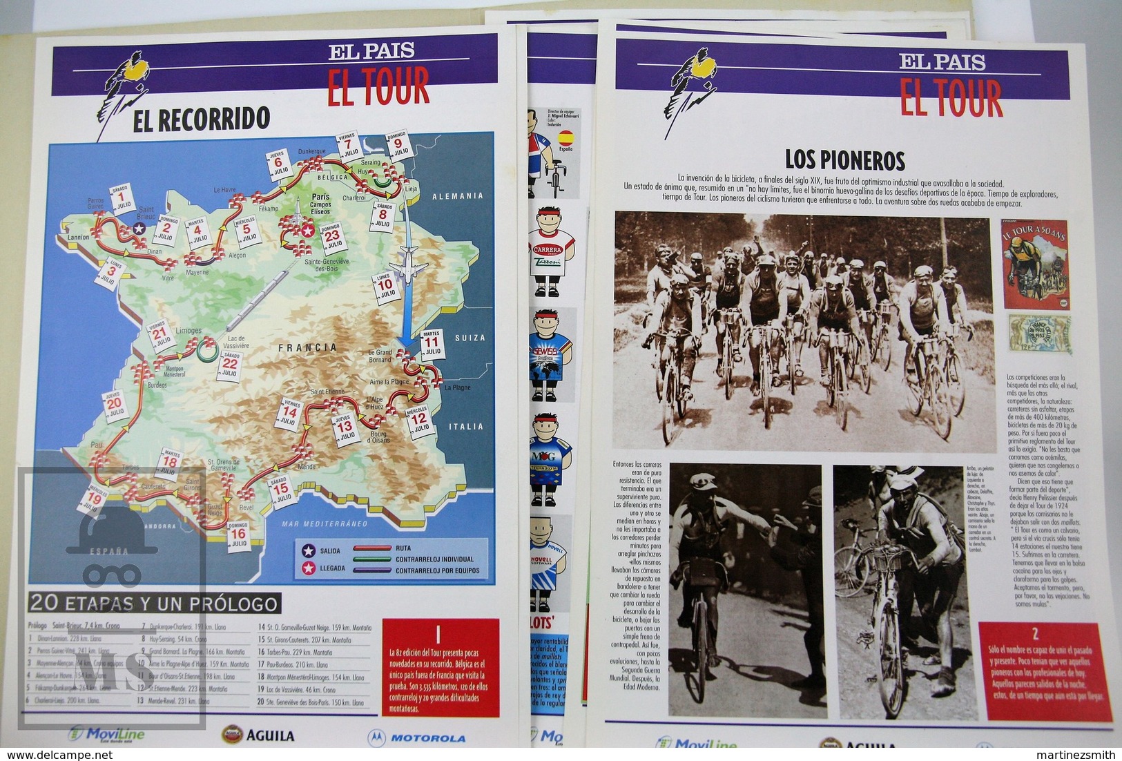 The Tour Of France 1995 - Spanish Folder With Collectible Sheets And Collection Of Cycling Round Cards - Ciclismo