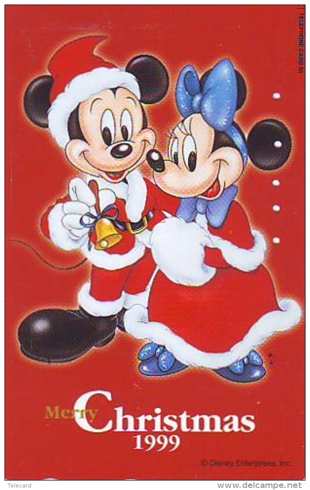 Télécarte Japon DISNEY / 110-208300 - Série NOEL 22/25 - MICKEY &amp; MINNIE (5993) CHRISTMAS Series Japan Phonecard - Disney