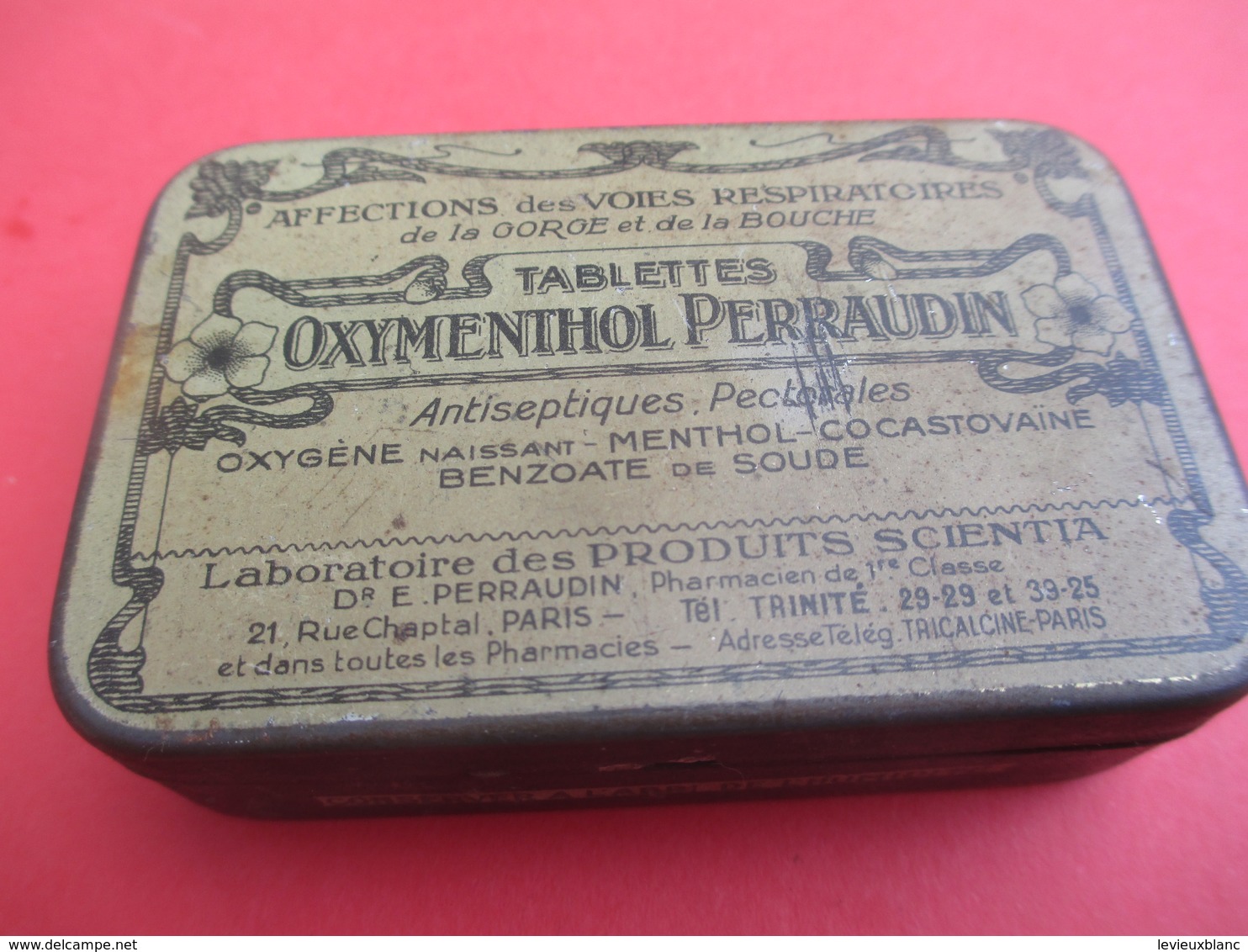 Boite Métallique Ancienne/Tablettes Oxymenthol Perraudin/Affections Des Voies Respiratoires/Vers 1930-1950 BFPP164 - Cajas