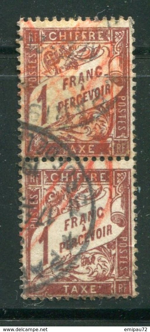 FRANCE- Taxe Y&T N°40- Oblitéré En Paire - 1859-1959 Oblitérés