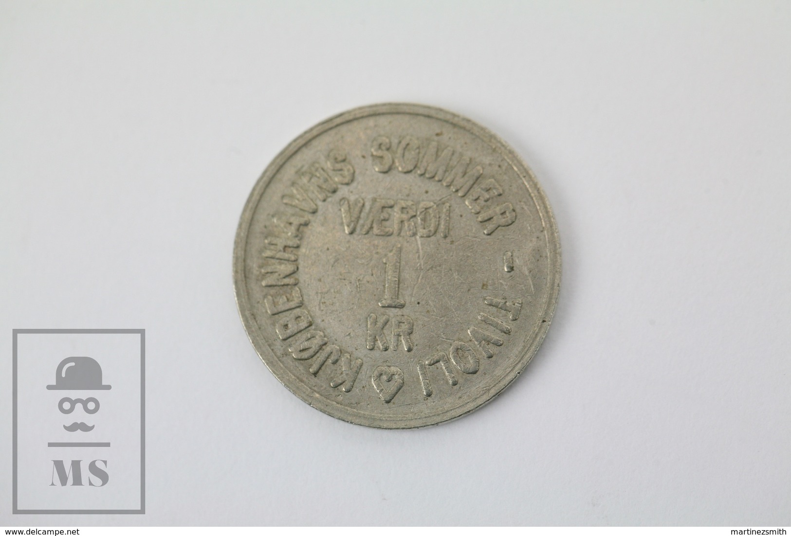 Vintage Tivoli Amusement Park Copenhagen Denmark Token - 1 Verdi - Otros & Sin Clasificación