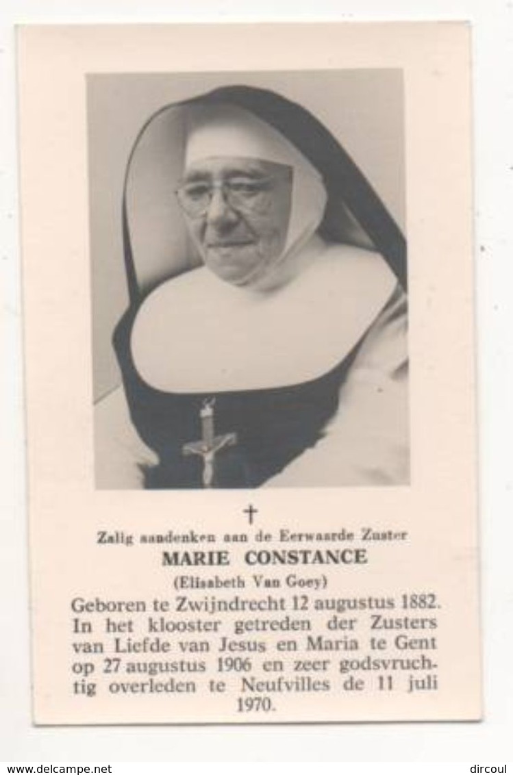 37429  -  Image  Pieuse -  Zuster  Marie Constance  Née  à     Zwijndrecht  1882 - Zwijndrecht