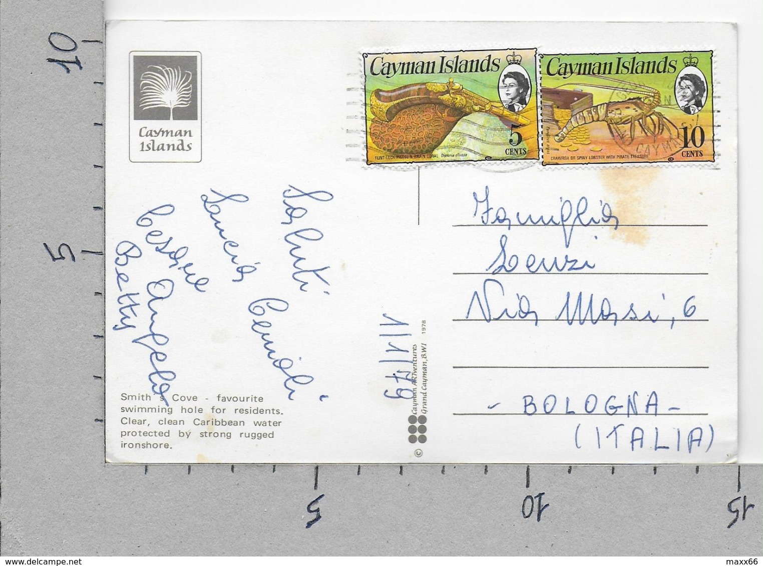 CARTOLINA VG CAYMAN - GRAN CAYMAN - Smith's Cove - 10 X 15 - ANN. 1979 - Caïman (Iles)