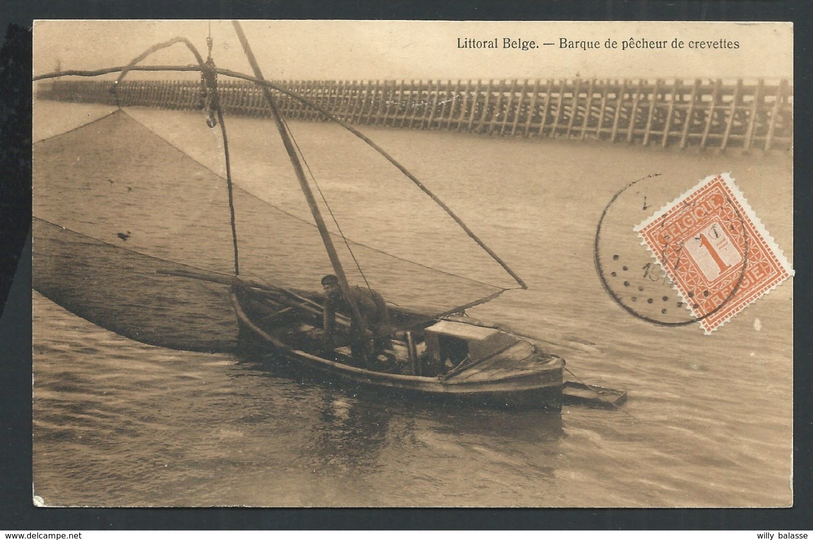 +++ CPA - Littoral Belge - Cachet ZOUTE - KNOKKE - Bateau - Pêche - Barque De Pêcheur De Crevettes - 1914   // - Knokke