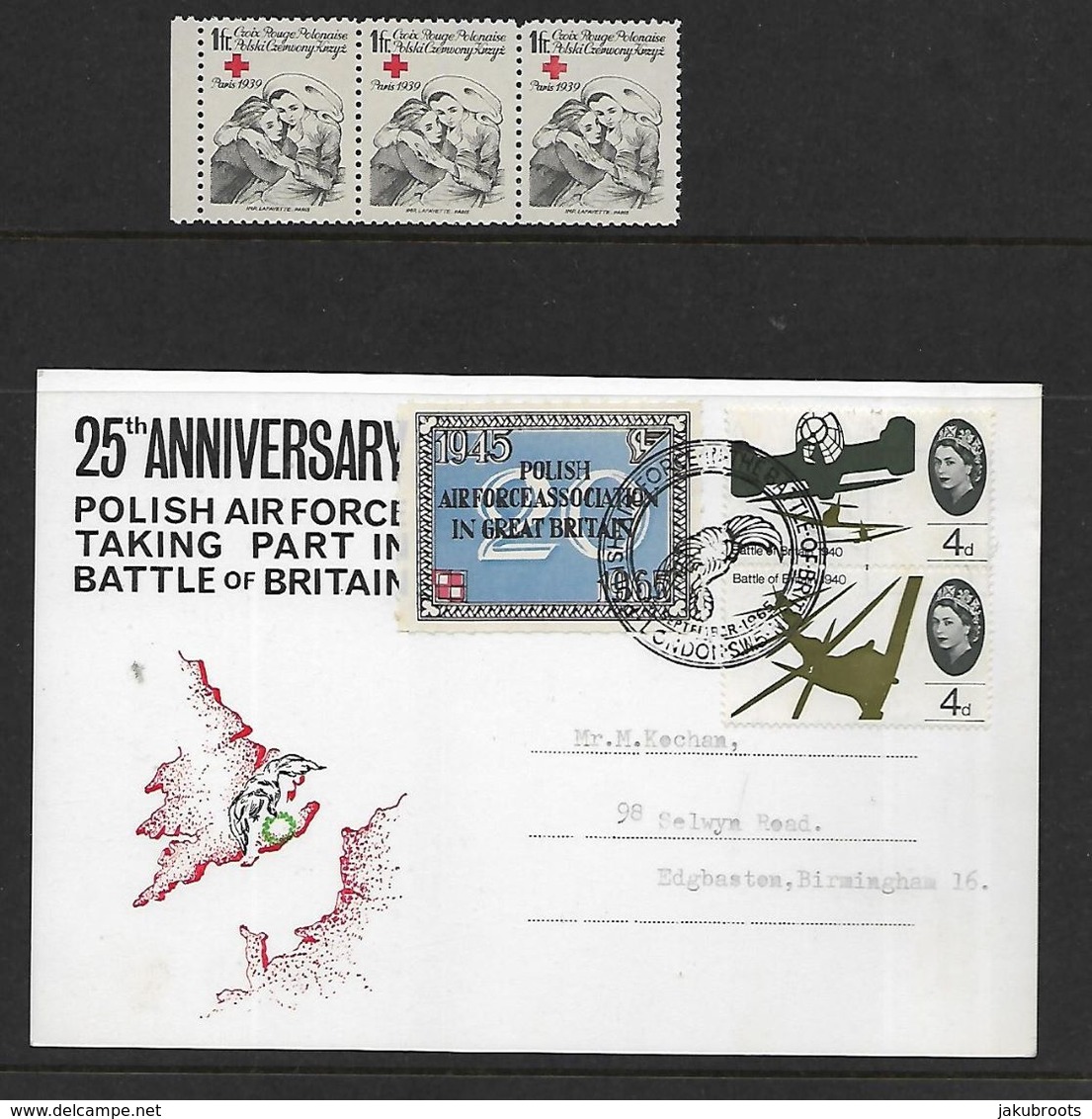 BATTLE  OF  BRITAIN  25th. ANNIVERSARY  OF POLISH  AIRFORCE  TAKING  PART. - Covers & Documents