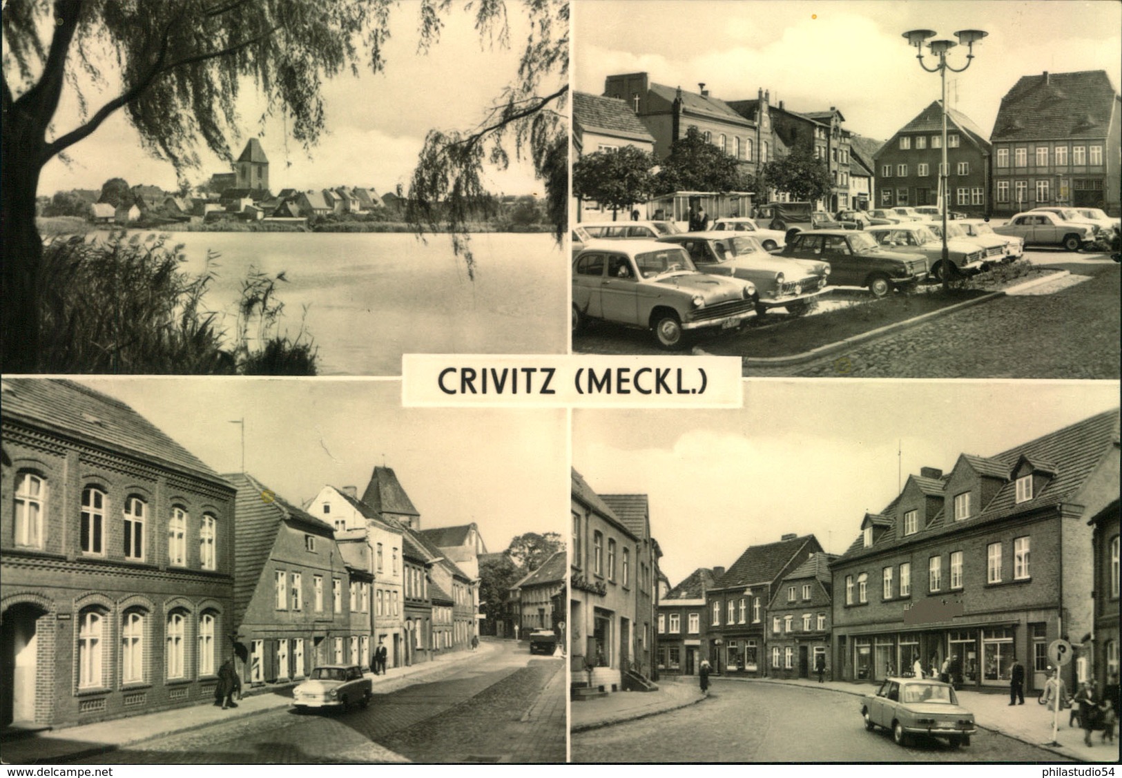 CRIVITZ (MECKL.),Markt, Goethe-, Thälmann Strasse, Auto, Trabant, Wartburg, - Autres & Non Classés