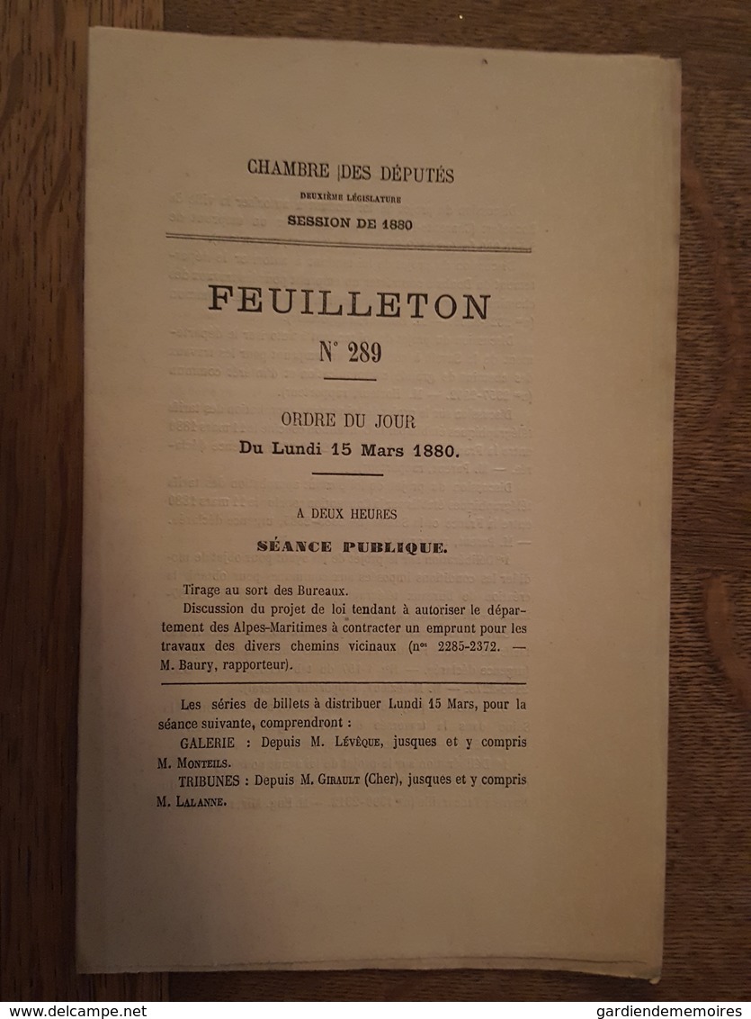 1880 Feuilleton - Rochefort, Belgique, Suisse, Douane, Seine à Paris, Han Kow (chine), Courbevoie - Décrets & Lois