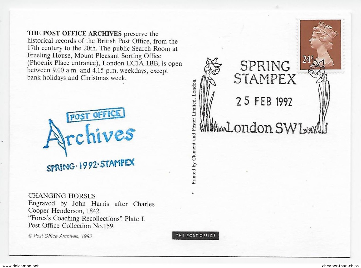 Stampex Spring 1992 - Post Office Archives - Changing Horses - Covers & Documents