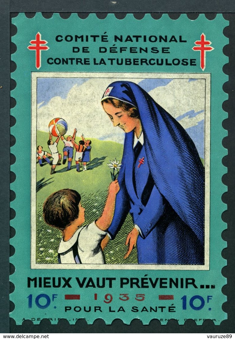 Tuberculose Antituberculeux - Grand Timbre De 1935  "10 Fr Pour La Santé" - Avec Pochette Neutre . - Tuberkulose-Serien