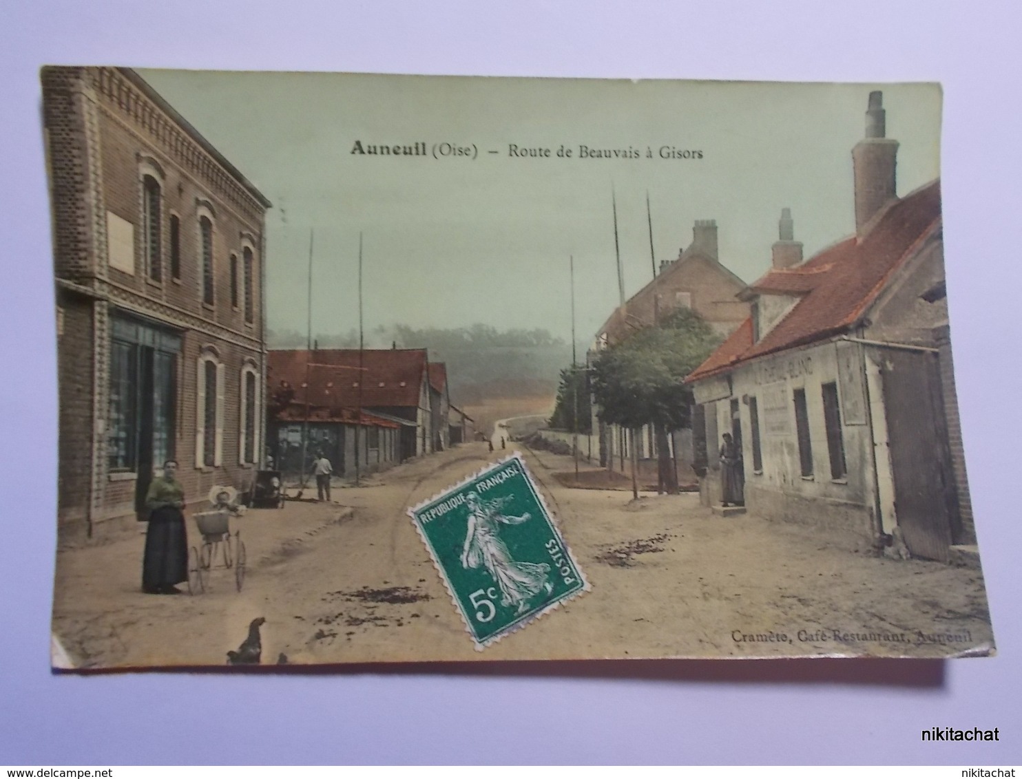 AUNEUIL-Route De Beauvais à Gisors-Carte Glacée Couleur - Auneuil