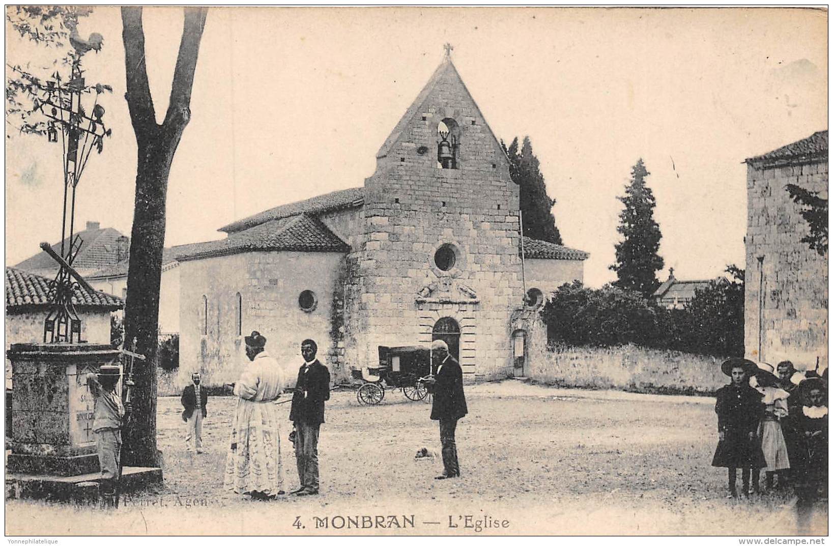 47 - LOT ET GARONNE / 47873 - Monbran - L'église - Beau Cliché Animé - Autres & Non Classés