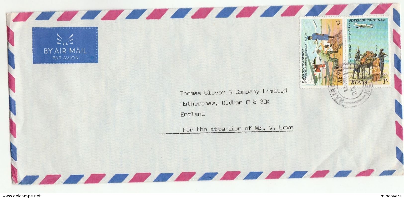 Air Mail KENYA COVER Stamps FLYING DOCTOR SERVICE 5/- 1/-  To GB Health Medicine Aviation - Kenya (1963-...)