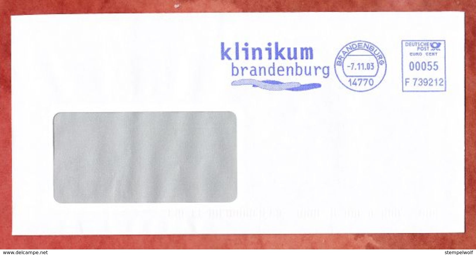 Brief, Francotyp-Postalia F739212, Klinikum Brandenburg, 55 C, 2003 (46527) - Machines à Affranchir (EMA)