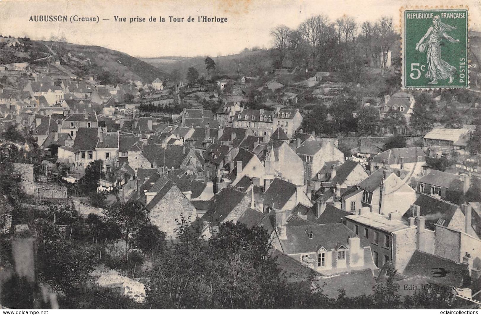 Aubusson        23    Vue Générale  Prise De La Tour De L 'horloge        ( Voir Scan) - Aubusson