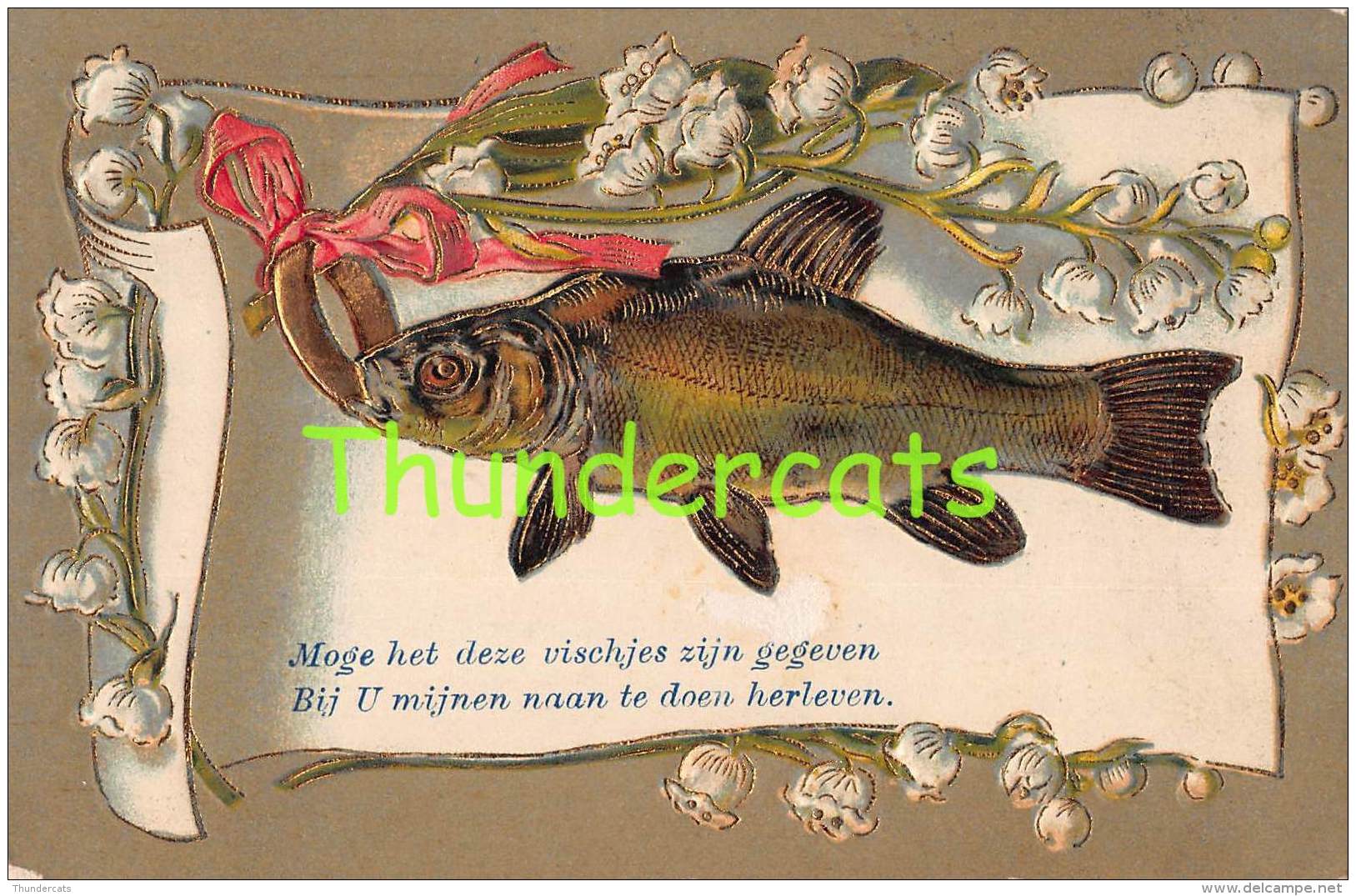 CPA EN RELIEF GAUFREE 1 AVRIL POISSON EMBOSSED APRIL FOOL CARD FISH - 1er Avril - Poisson D'avril