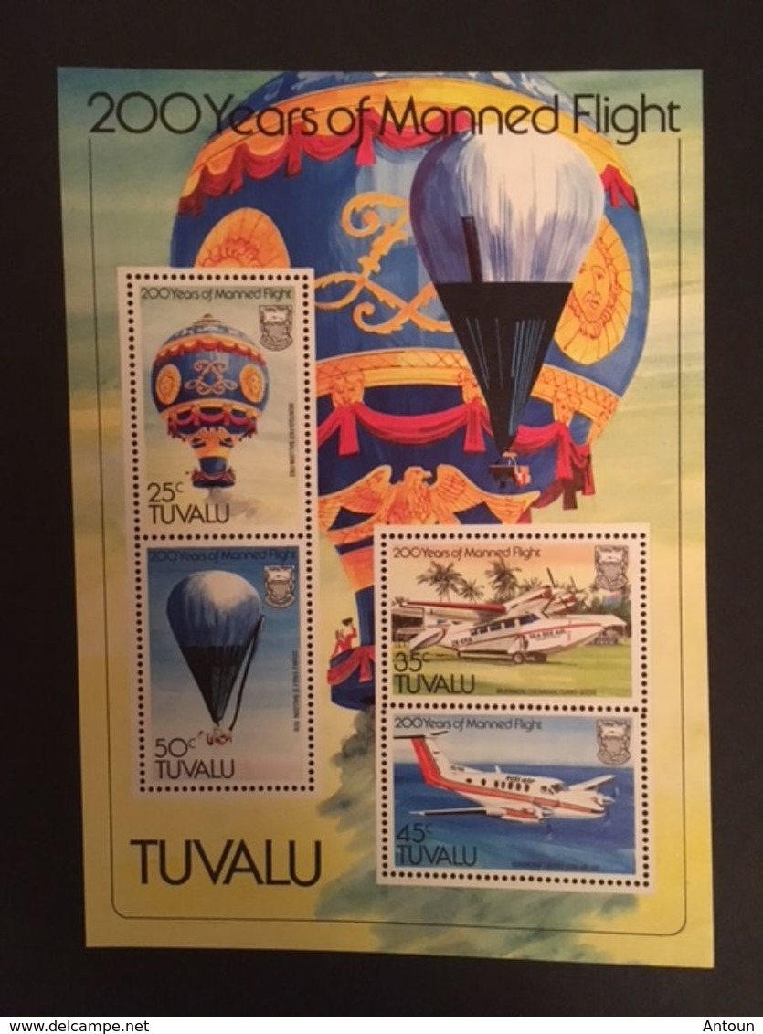 Tuvalu 1983 First Manned Flight Bicentenary S/S - Tuvalu