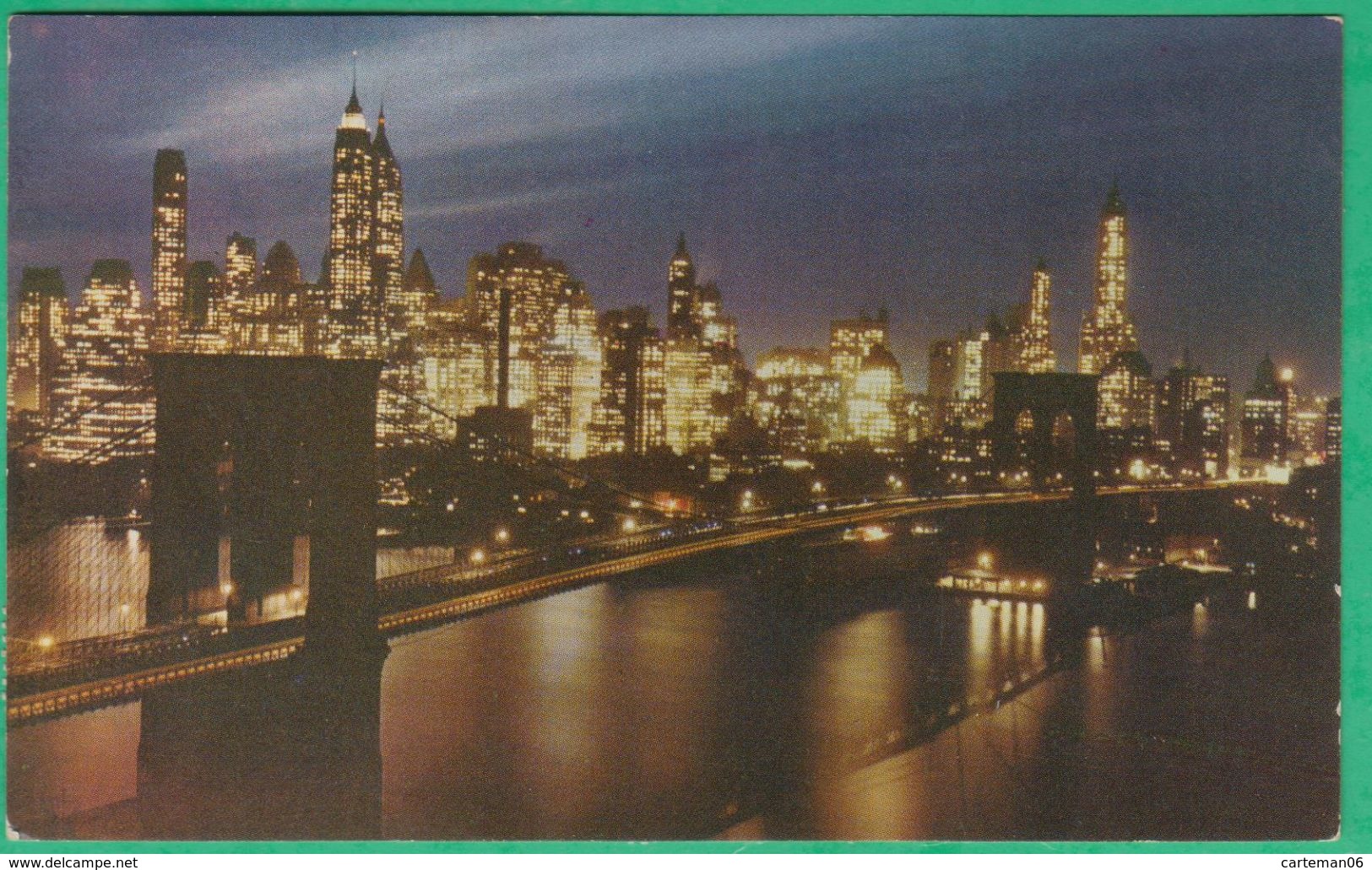 Etats-Unis - Brooklyn Bridge At Night - New York's Panoramic Skyline Twinkling With Millions Of Electric Lights. - Brooklyn