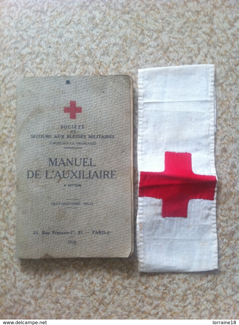 Manuel De L'auxiliaire  (croix Rouge )  + Brassard - 1939-45