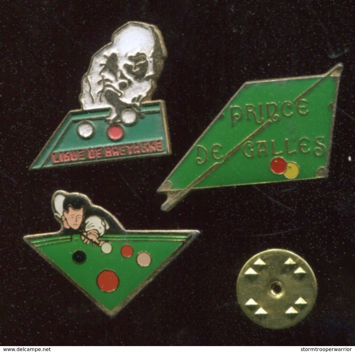 Lot 3 Pin's - Billard - Prince De Galles - Ligue De Bretagne - Billard