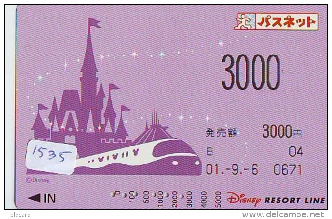 Carte Prépayée Japon  (1535)  DISNEY * RESORT LINE * TRAIN * 3000 *   JAPAN PREPAID CARD - Disney