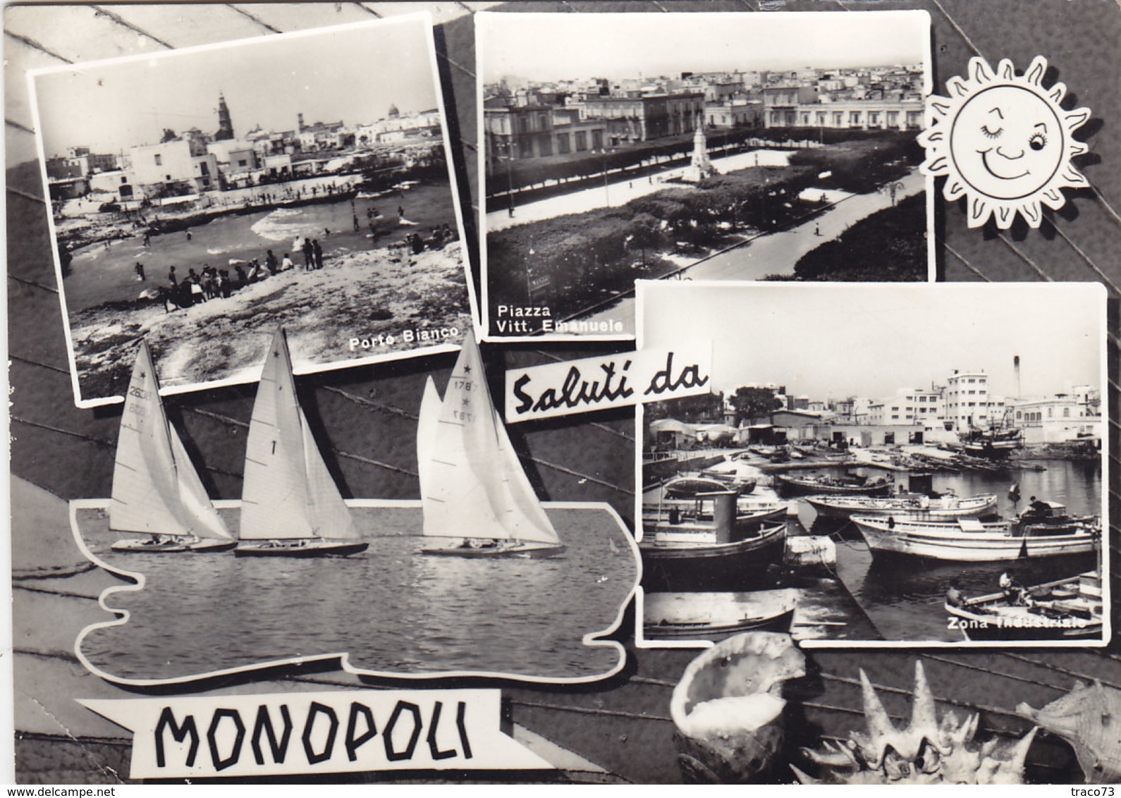 MONOPOLI /  Saluti Con Vedutine _ Viaggiata - Bari