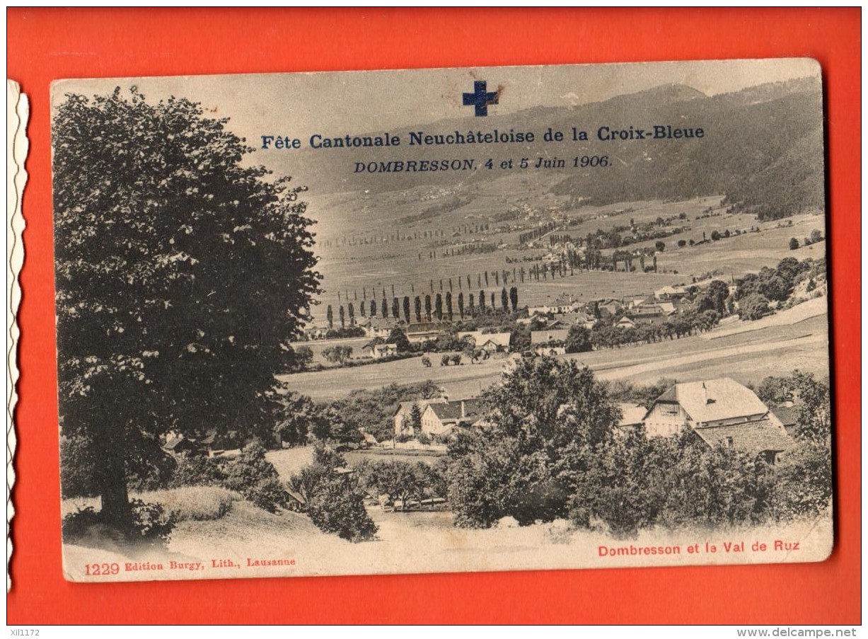 GBF-10  Fête Cantonale Neuchâteloise De La Croix-Bleue Dombresson Et Le Val De Ruz Juin 1906,circulé. - Dombresson 