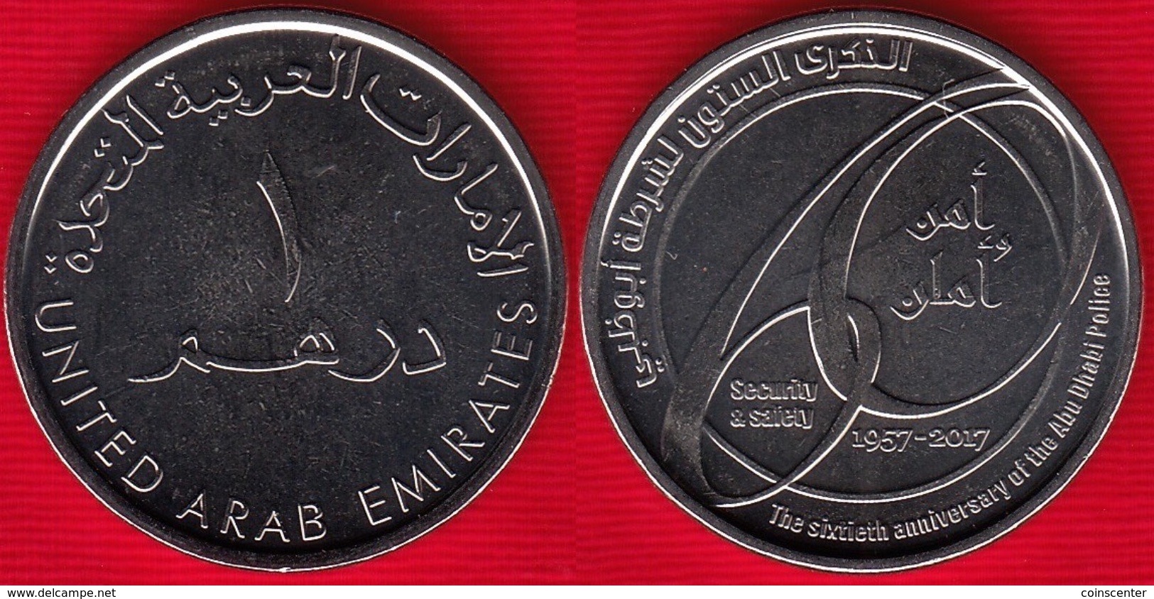 United Arab Emirates 1 Dirham 2017 "AD Police 60th Anniversary" UNC - Emirats Arabes Unis