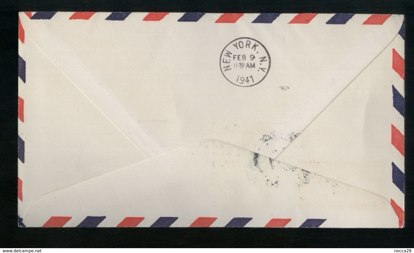 LISBOA - NEW YORK - 1941 - BUSTA -  POSTA AEREA - PRIMEIRO VOLO CORREJO AEREO (LET54) - Lettres & Documents