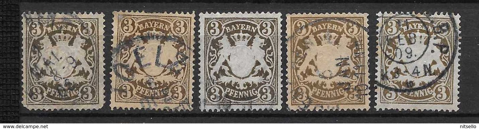 LOTE 1629  ///    ALEMANIA  BAVARIA   YVERT Nº:  60 CON VARIEDAD DE COLOR   ¡¡¡ LIQUIDATION !!! - Usados