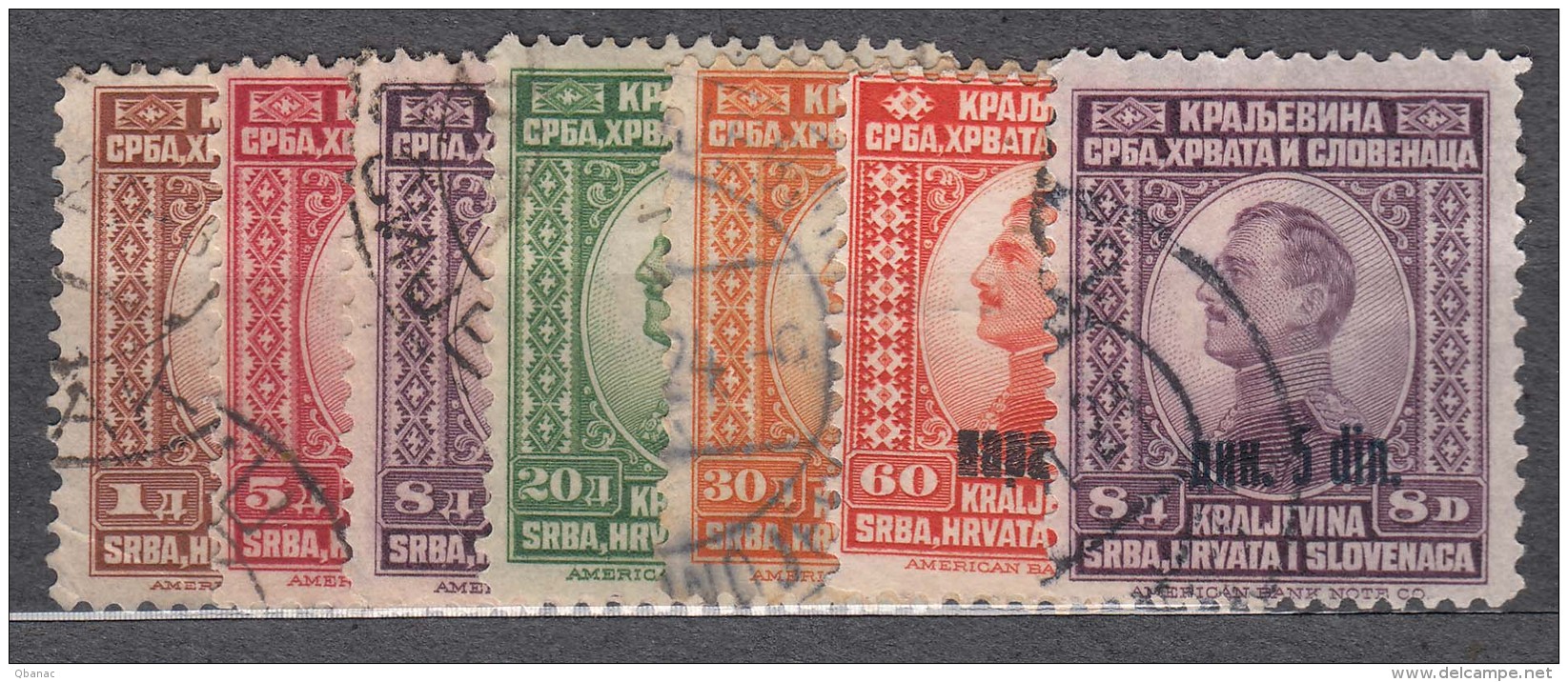 Yugoslavia Kingdom 1923/4 Mi#169-175 Used - Used Stamps