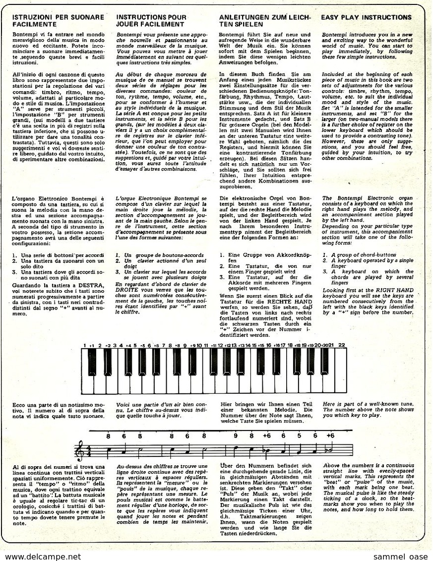 Bontempi Pops 15 Chartbusters  -  Notenheft / Notenbuch Keyboard Elektro Orgel - Objets Dérivés