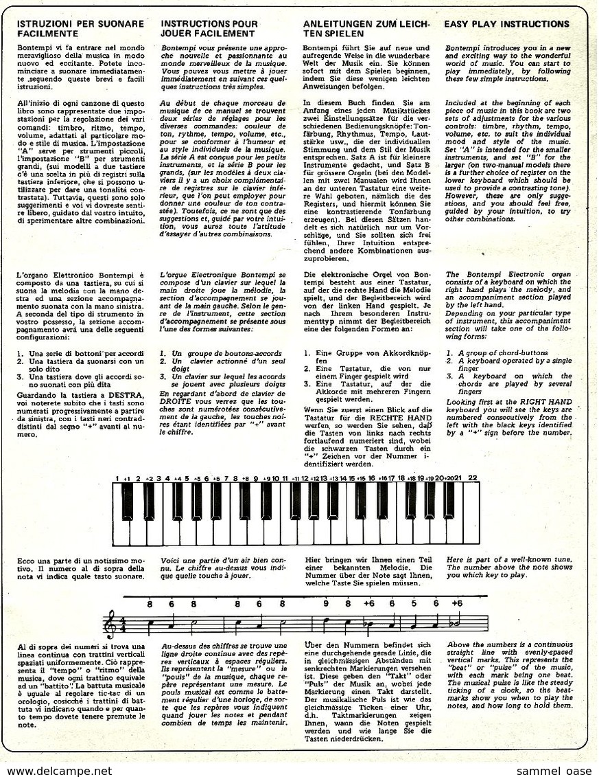 Bontempi Pops 15 Chartbusters  -  Notenheft / Notenbuch Keyboard Elektro Orgel - Varia
