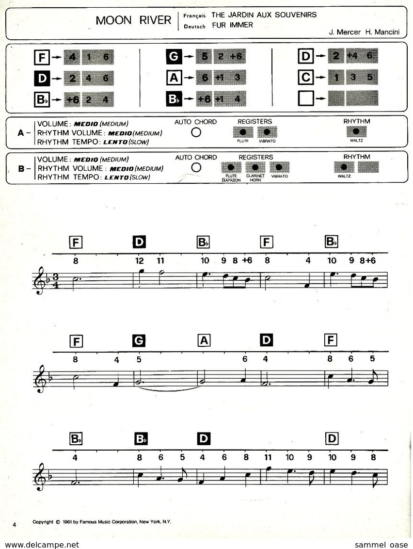 Bontempi Pops 15 Chartbusters  -  Notenheft / Notenbuch Keyboard Elektro Orgel - Objets Dérivés