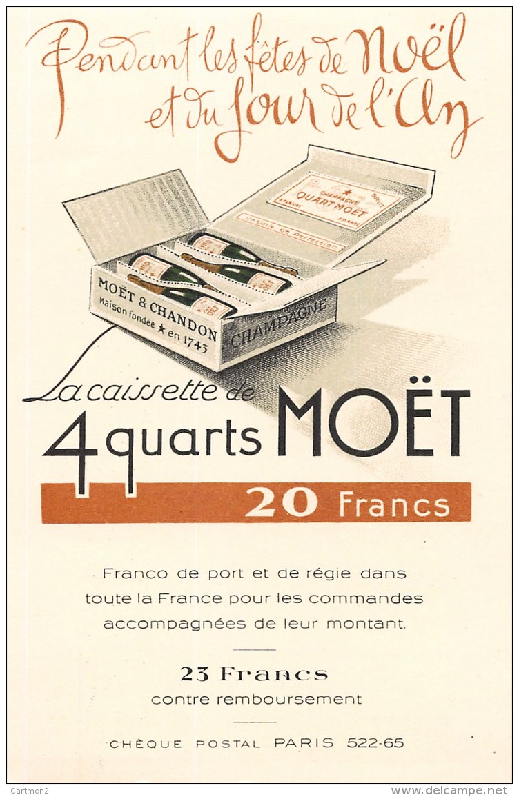 LOT PUBLICITES CHAMPAGNE MOËT-ET-CHANDON CARTE PUBLICITAIRE CARNET EPERNAY VITICULTURE VENDANGE OENOLOGIE MARNE - Champagne & Mousseux