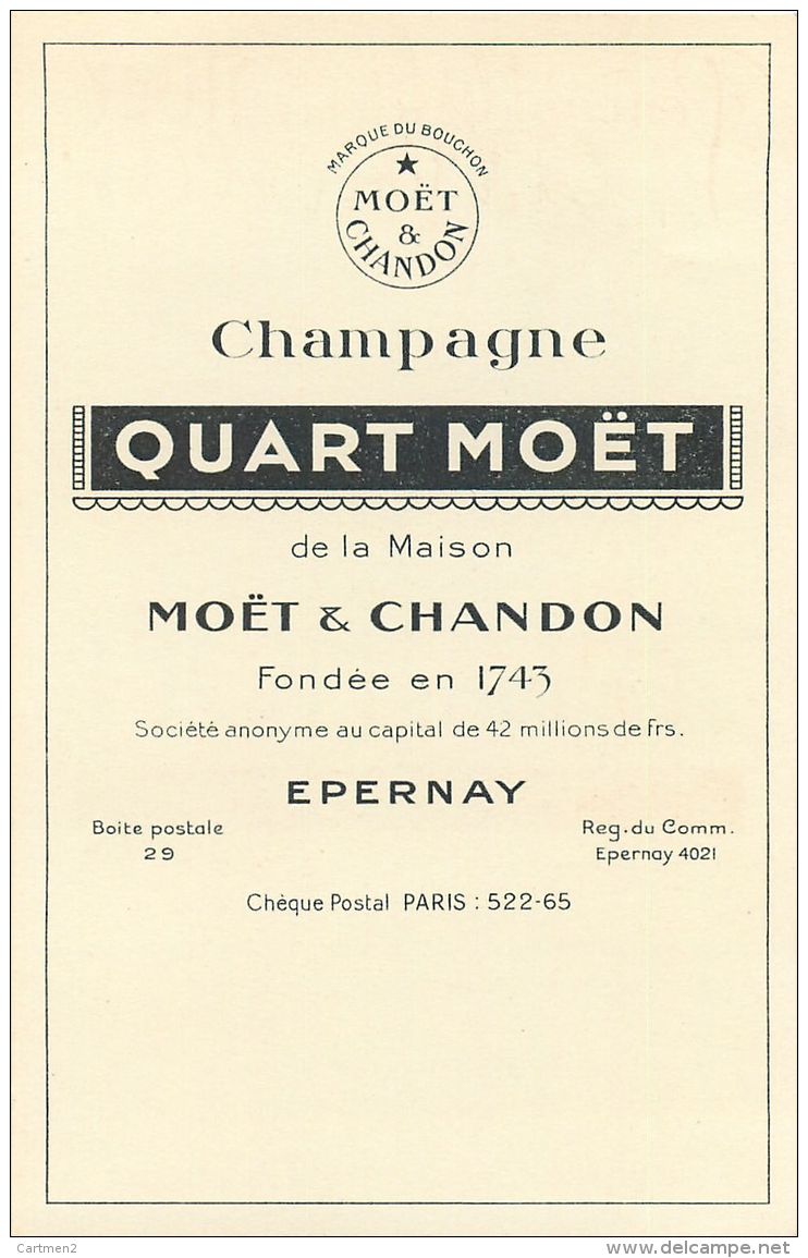 LOT PUBLICITES CHAMPAGNE MOËT-ET-CHANDON CARTE PUBLICITAIRE CARNET EPERNAY VITICULTURE VENDANGE OENOLOGIE MARNE