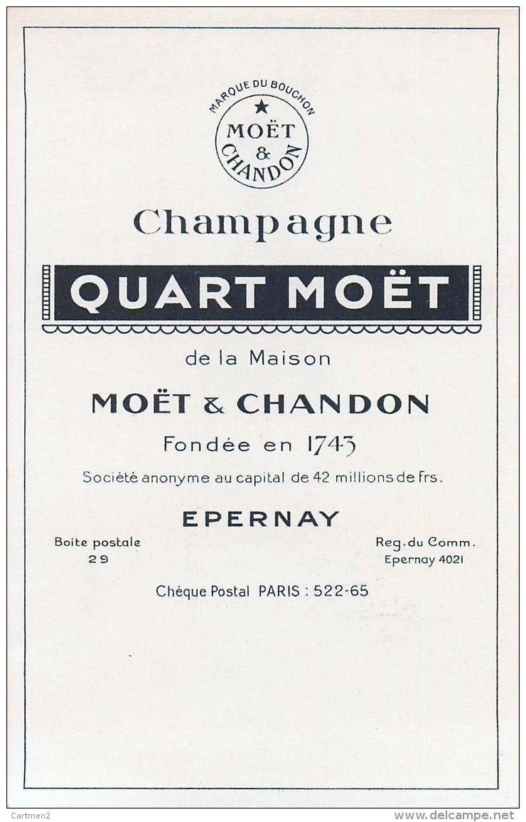 LOT PUBLICITES CHAMPAGNE MOËT-ET-CHANDON CARTE PUBLICITAIRE CARNET EPERNAY VITICULTURE VENDANGE OENOLOGIE MARNE