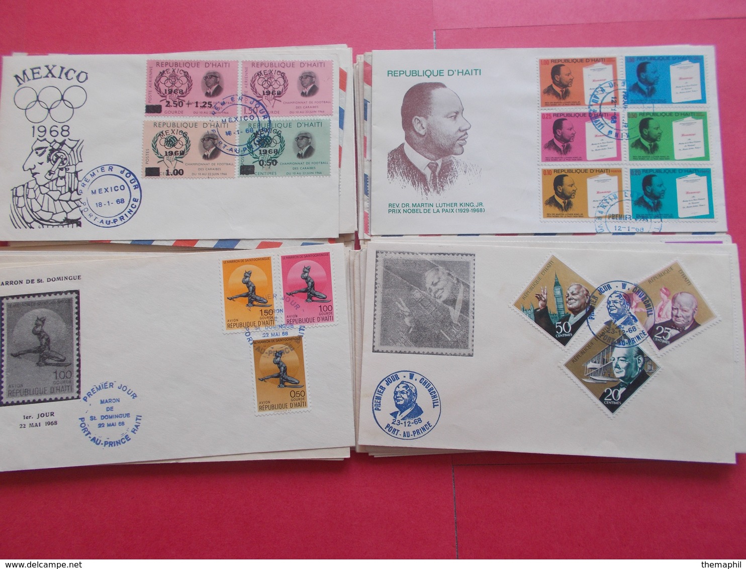 HAITI . magnifique collection d'haiti periode semi modernes neufs ** + une centaine d'enveloppe 1er jours . serie comple