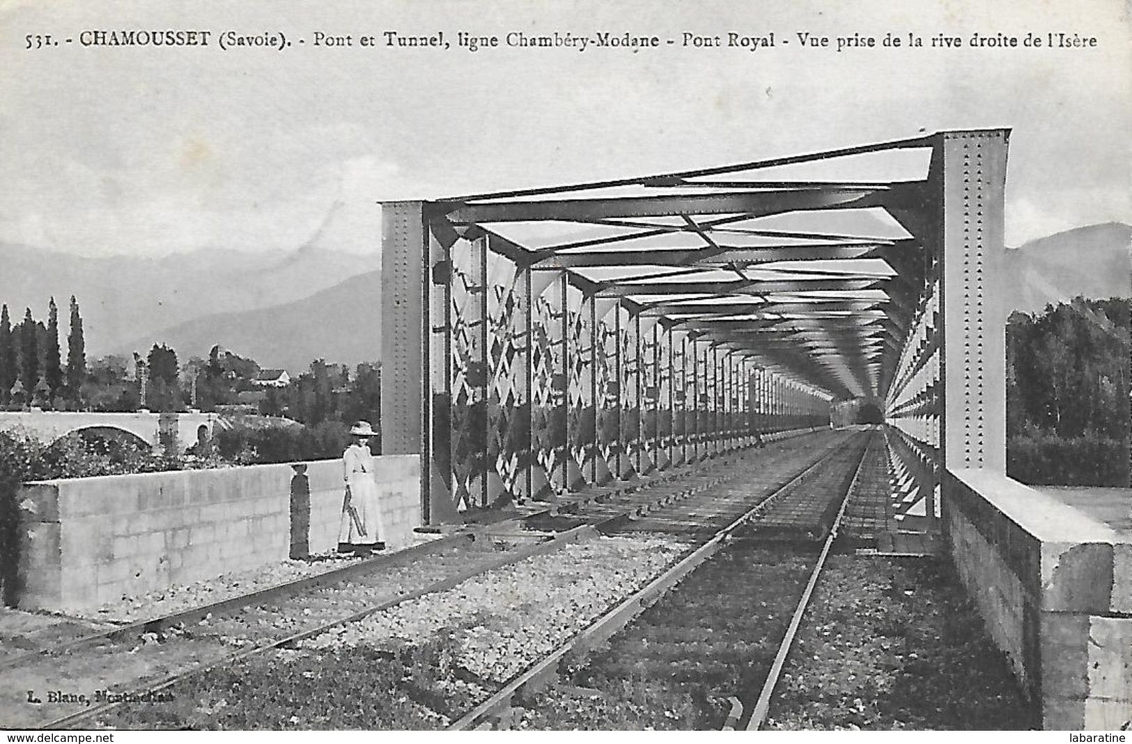 73)   CHAMOUSSET  -  Pont Et Tunnel Ligne Chambéry Modane - Pont Royal - Vue Prise De La Rive Droite De L' Isère - Other & Unclassified
