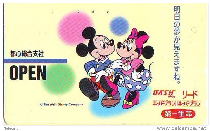 Télécarte Japon * DISNEY / 110-011 * Mickey &amp; Minnie (6016) Japan Phonecard Telefonkarte - Disney
