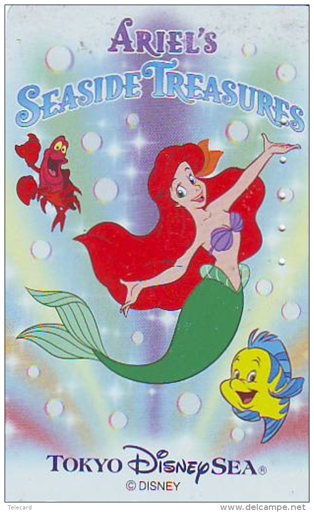 Télécarte Argent Japon / MF-1001752 - DISNEY SEA - MERMAID ARIEL / SIRENE (6019) JAPAN Silver Phonecard Telefonkarte - Disney