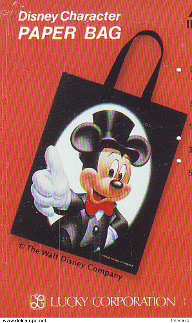 Télécarte Japon DISNEY / 110-011 * CHARACTER * PAPER BAG * MICKEY MOUSE (6024) Phonecard JAPAN * CINEMA TELEFONKARTE - Disney