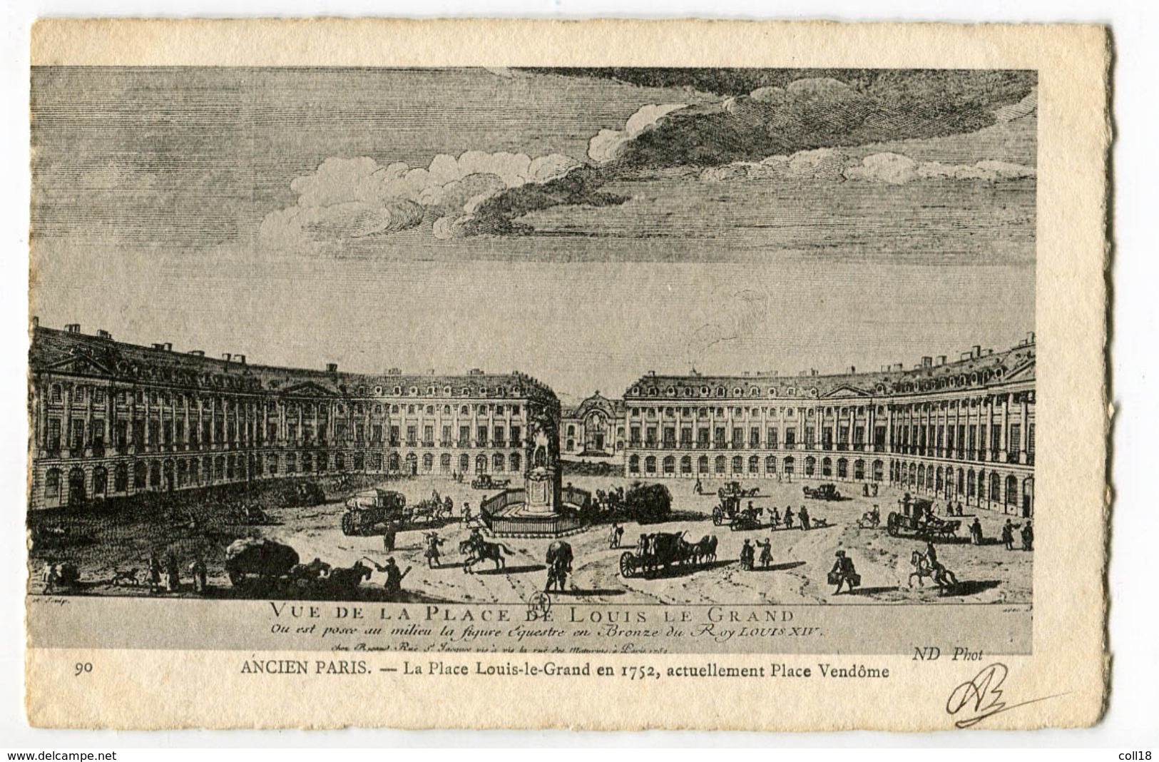 CPA ANCIEN PARIS Place Louis Le Grand En 1752 (Place Vendome) 1907 - Arrondissement: 01