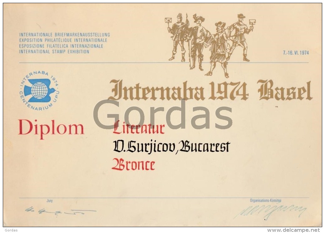 Switzerland - Basel - 1974 - Diploma - Other & Unclassified