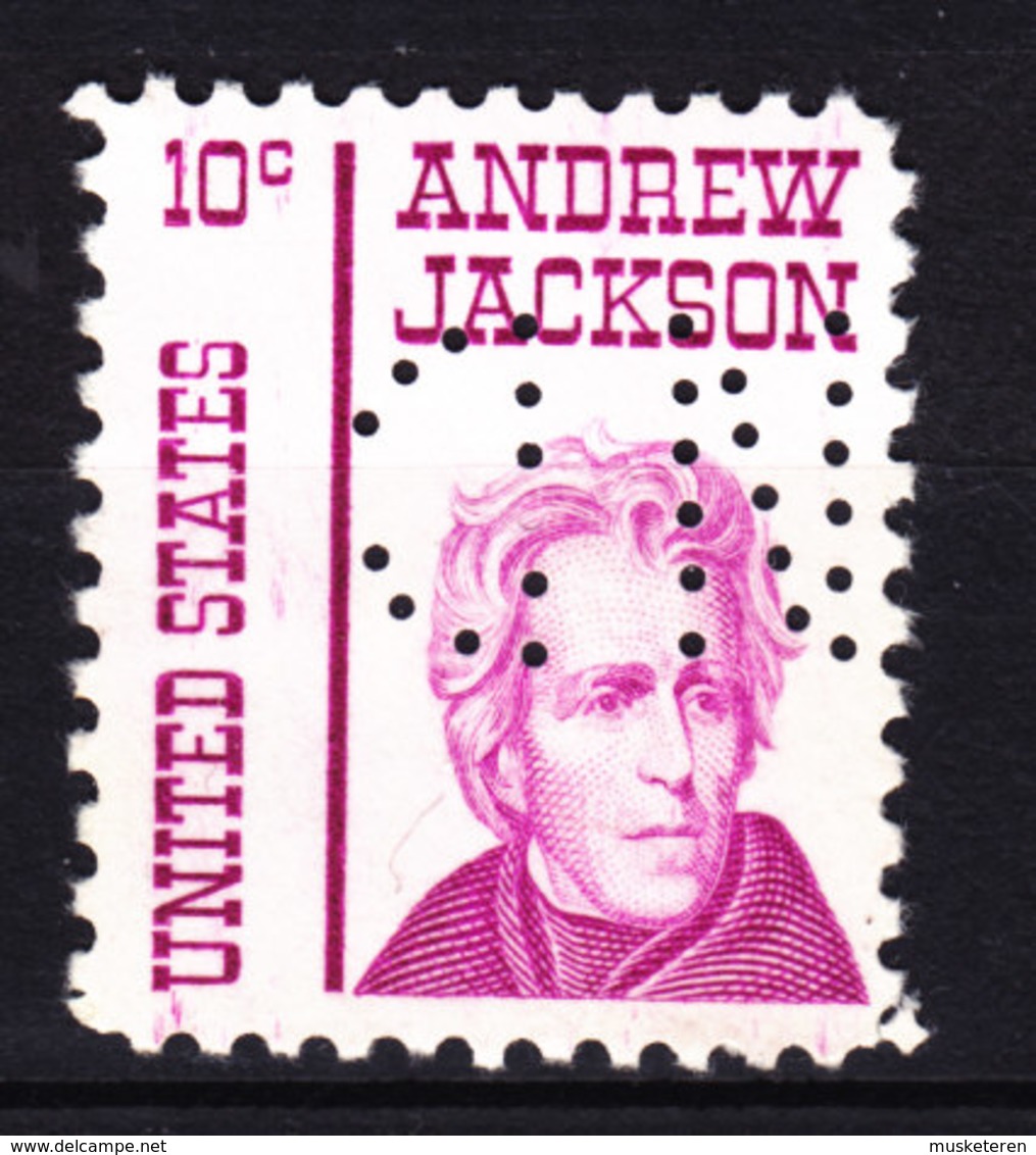 United States Perfin Perforé Lochung 'ND' 10c. Andrew Jackson (2 Scans) - Zähnungen (Perfins)