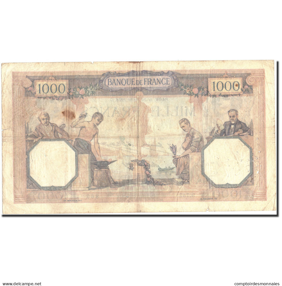 France, 1000 Francs, 1 000 F 1927-1940 ''Cérès Et Mercure'', 1928, 1928-07-24 - 1 000 F 1927-1940 ''Cérès Et Mercure''