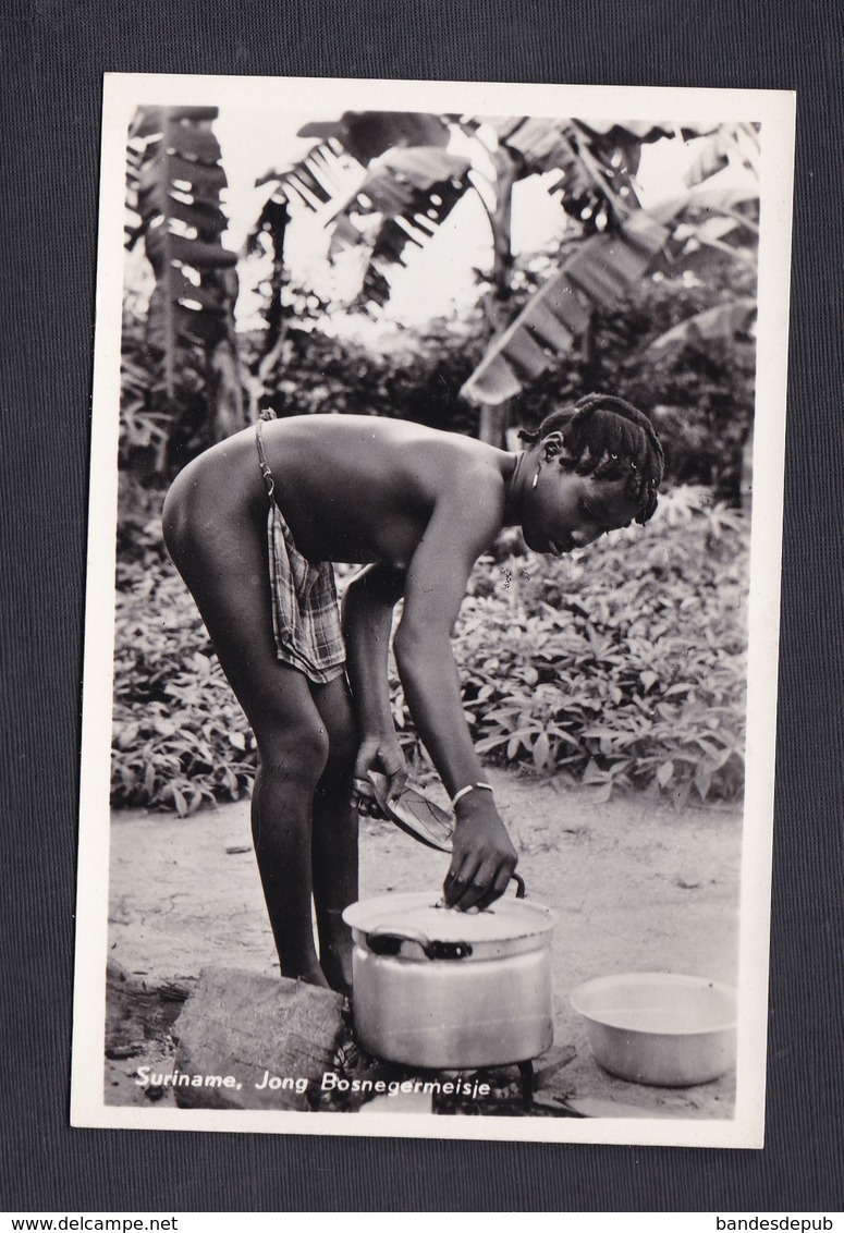 Surinam Suriname Jong Bosnegermeisje ( Guyane Neerlandaise Jeune Fille Cuisine  Nu Ethnique Ethnologie Nude) - Amérique