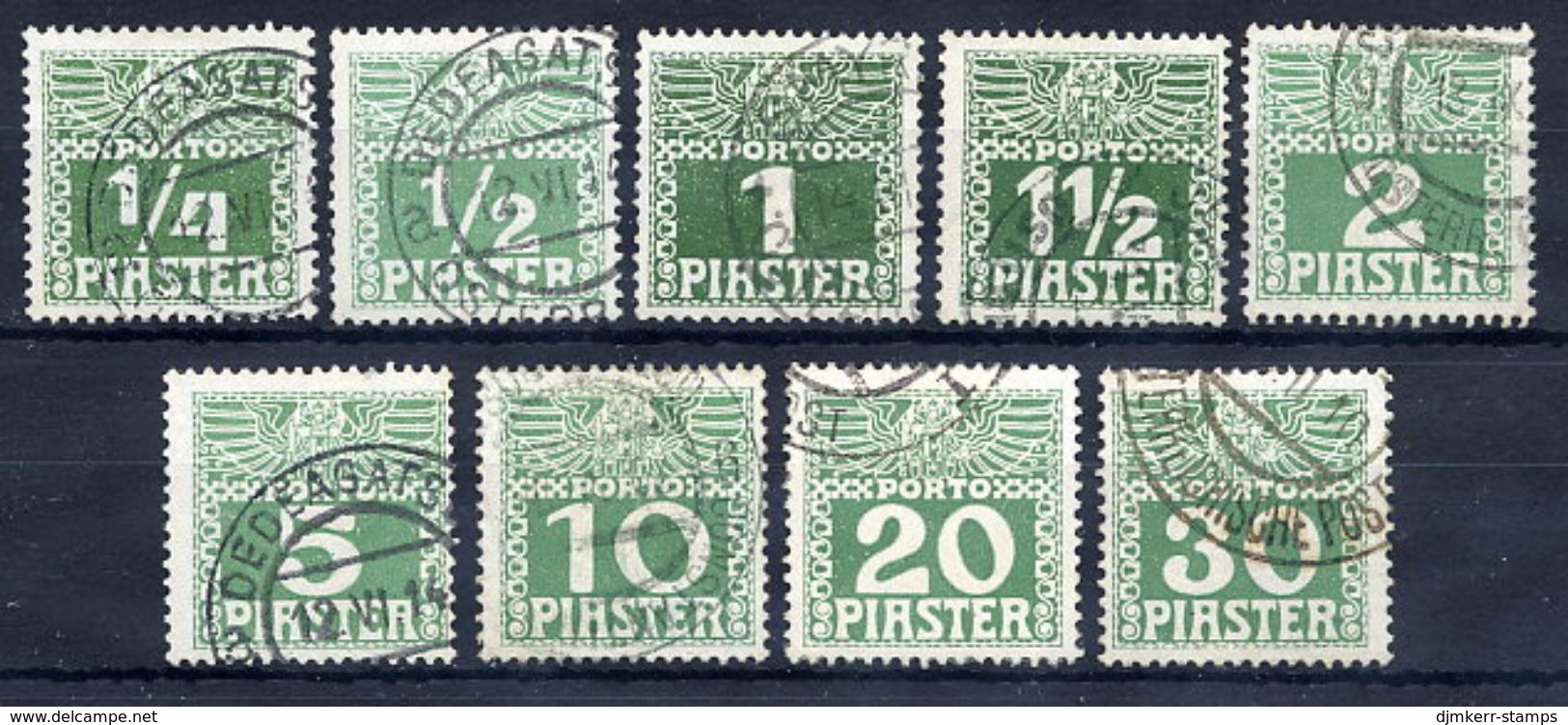 AUSTRIA PO IN LEVANT 1908 Postage Due Set Complete Used. Michel 6-14 - Oostenrijkse Levant